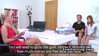 Redhead Gives A Deep Throat Blowjob To A Casting Director