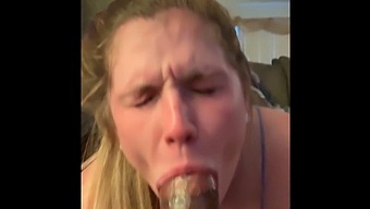 Horny Housewife In Blue Dress Gives Me Intense Deepthroat Pleasure