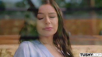 Stunning Brunette April'S Double Anal Penetration Dream Comes True