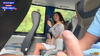 Public Bus Erotica: Katty West'S Daring Skirt Flashing And Amateur Cock Jerking